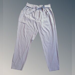 Women’s Gray Lightweight Stretch Cinch Waist Casual Pants (Full-Length) -Size 10